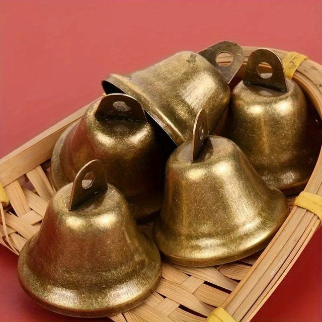 5 Stück Mango Event Glockenanhänger aus Metall im Vintage-Stil in Schwarz und Gold für Weihnachtsdekoration und Partys - Bild 1