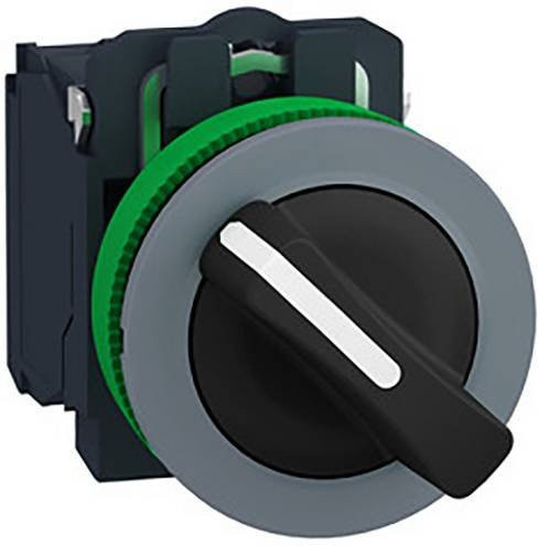 Schneider Electric XB5FD41C0 Wahlschalter in Schwarz und Grau aus Kunststoff, bündig montiert - Bild 1