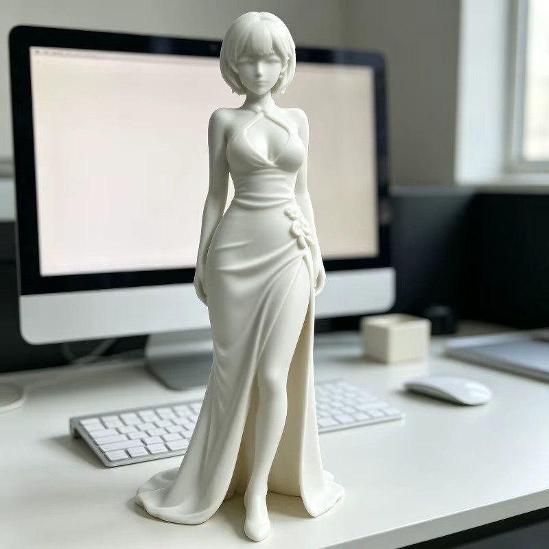 Moderne minimalistische Göttin Desktop-Skulptur von CELEBON in Weiß, 3D-gedruckte Statue als hochwertiges Tisch-Ornament für dein Zuhause - Bild 2