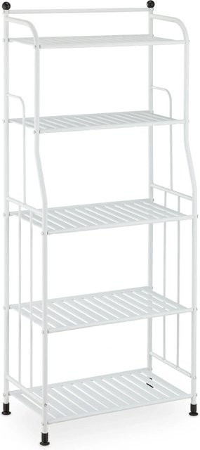 Relaxdays Standregal aus Stahl in Weiß mit 5 Ablagen, Höhe: 133 cm, Breite: 56 cm, Tiefe: 28 cm - Bild 1
