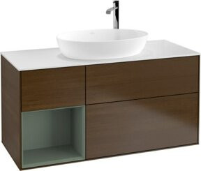 V&B Waschtischunterschrank Finion mit Wandbeleuchtung, Farbe: Weiß, B/T/H: 120 x 50,1 x 60,3 cm - Bild 1
