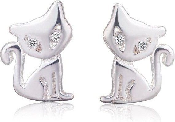 Ohrstecker Katze, 925 Silber, Zirkonia, Damen - Bild 1