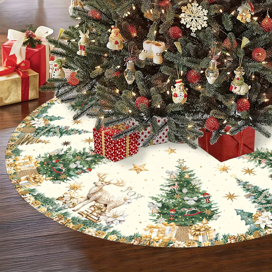 VIKAMA Weihnachtsbaum Rock mit Rentier-Motiv für deine festliche Weihnachtsdekoration - Bild 3