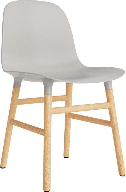 Normann Copenhagen Form Stuhl in Grau mit Holzgestell und Kunststoffschale im skandinavischen Design - Bild 1
