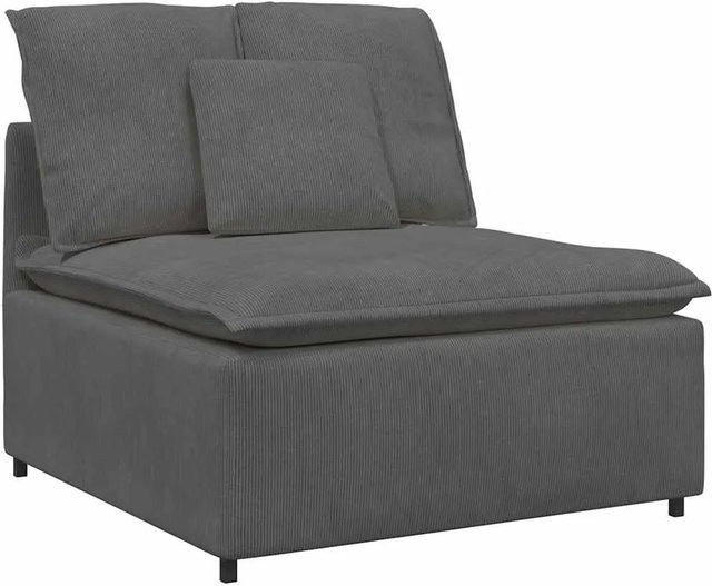 vidaXL Modulares Sofa Mittelmodul mit Kissen Dunkelgrau Breite: 100 cm - Bild 1