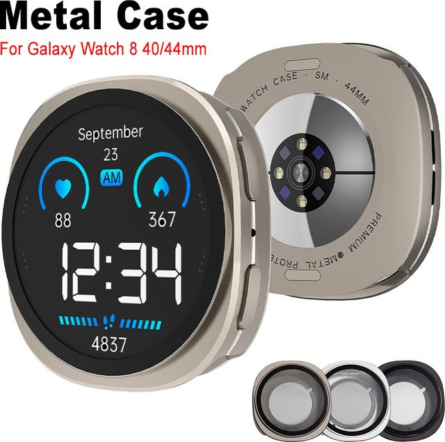 CAOWTAN Uhrenzubehör 3-in-1 Metallgehäuse für Samsung Galaxy Watch 8, Aluminium - Bild 1