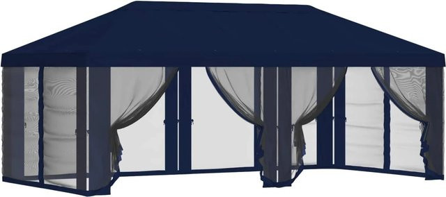 vidaXL Pavillon mit Dach und Seitenwänden aus blauem Polyester, B/T: 6 x 3 m - Bild 1