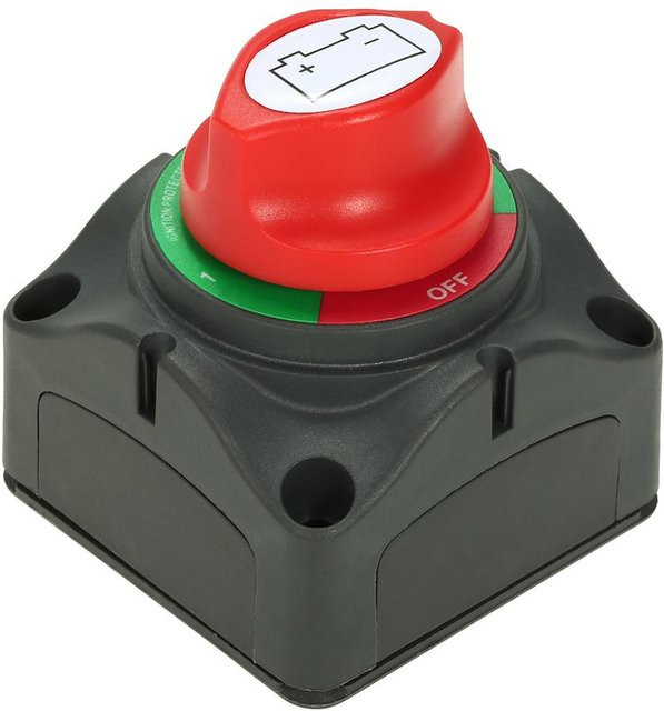 VehicleKit Batterieschalter für Auto, Wohnmobil und Boot mit 4 Positionen, 300 A, Rot - Bild 1