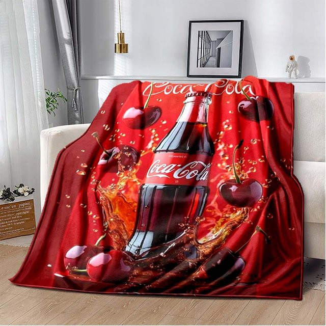 Coca-Cola Logo Flanelldecke LOLO IU, weiche Kuscheldecke aus Polyester in Rot, Breite: 150 cm, Länge: 200 cm - Bild 1