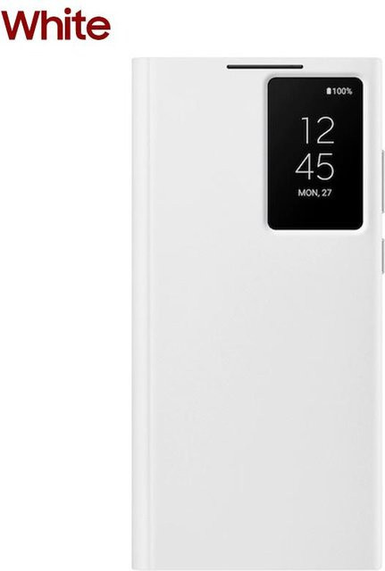 Smart View Spiegel Flip Case Hülle für Samsung Galaxy S22 Ultra 5G in Weiß - Bild 1