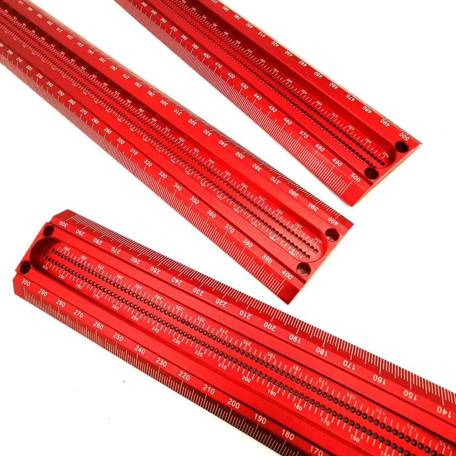 Wnew Präzisionsmarkierungs-T-Lineal aus Aluminiumlegierung in Rot für die Holzbearbeitung - Bild 4