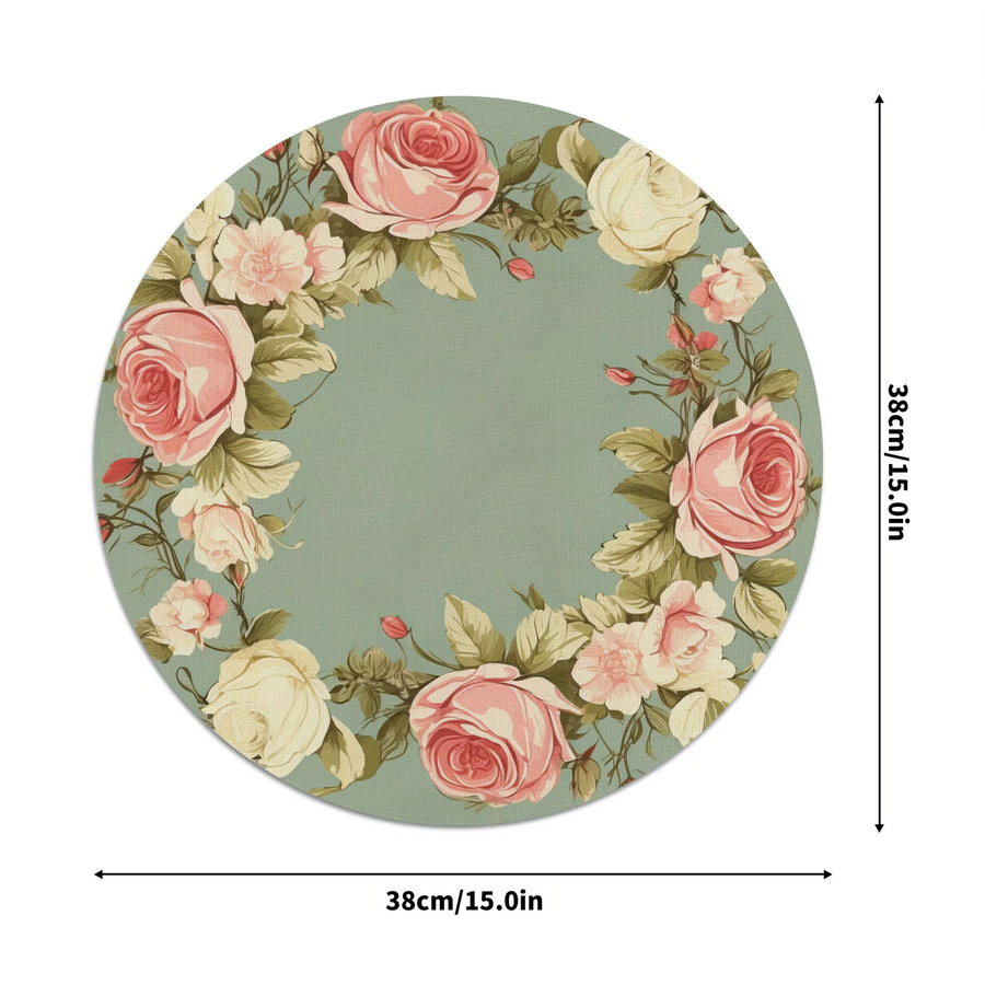 VIKAMA Vintage Floral Runde Tischsets Elegante Esszimmer Dekoration - Bild 2