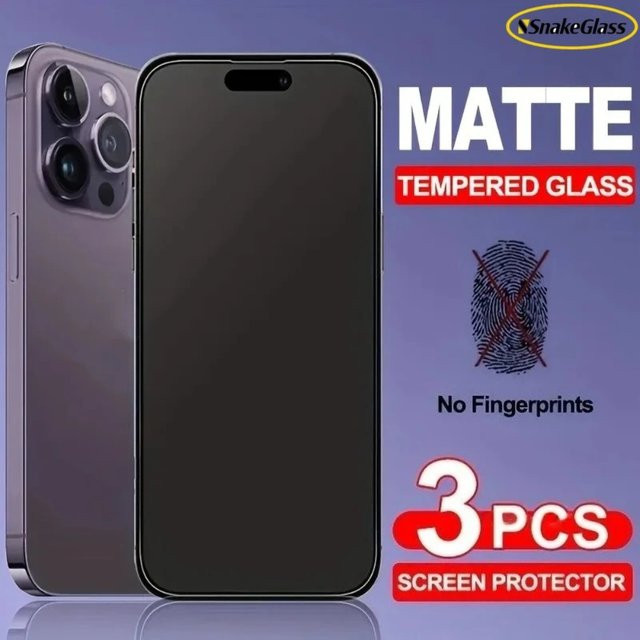 ZMZE 3er-Pack Mattes Panzerglas Displayschutz für iPhone (verschiedene Modelle), Transparent, Anti-Fingerabdruck - Bild 1