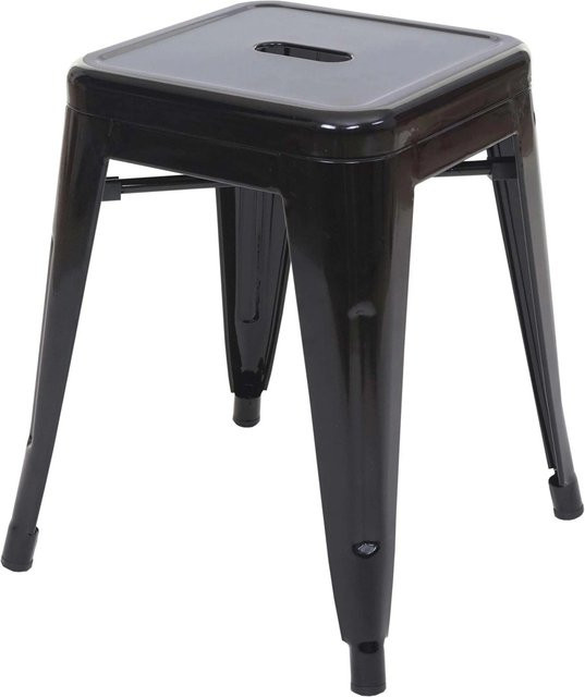 PROREGAL Hocker im Industrial-Design aus Metall, schwarz, stapelbar, Sitzhöhe: 46 cm - Bild 1