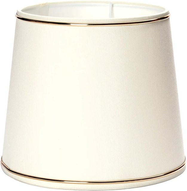 Orion Lightstyle Lampenschirm aus Stoff in Creme mit Goldring, Durchmesser: 17 cm, Höhe: 20 cm, Fassung: E27 - Bild 1