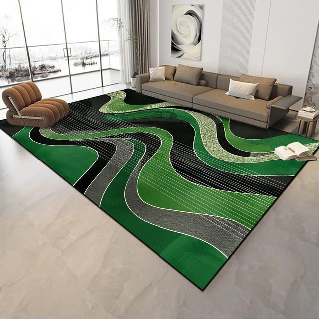 Karpetti Wohnzimmerteppich in Grün mit abstraktem Design, weich und rutschfest, B/T: 160 x 200 cm - Bild 1