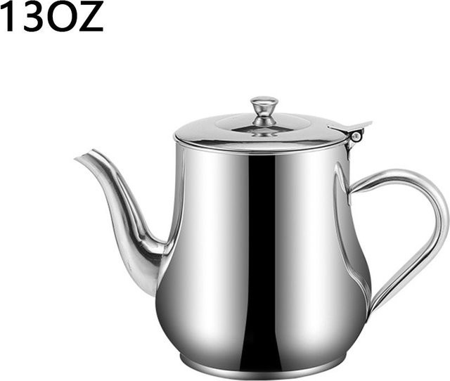 Harawell Teekanne aus Edelstahl in Silber mit abnehmbarem Deckel und hitzebeständigem Griff, 380 ml - Bild 1