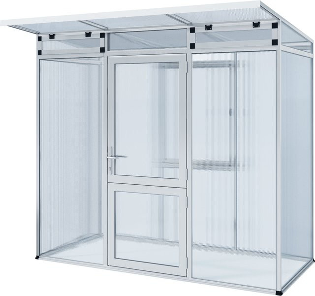KGT Gewächshaus Linea in Silber mit 2,6 m² Fläche und 10 mm HKP - Bild 1