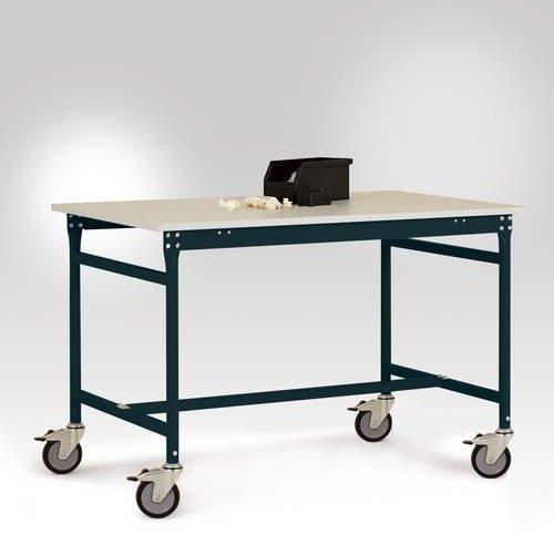 Manuflex LB4043.7016 ESD Beistelltisch BASIS mobil mit Kautschuk-Tischplatte in Anthrazit, B/T/H: 125 x 80 x 85 cm - Bild 1
