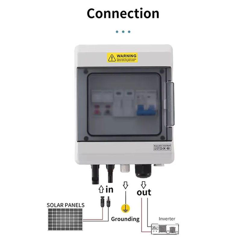 XIONGISOLAR Solar-Photovoltaik-PV-Kombinatorbox mit Blitzschutz, 1 Eingang, 1 Ausgang, 600 V, IP65 wasserdicht mit MCB und SPD in ausziehbarer Hartschale - Bild 5
