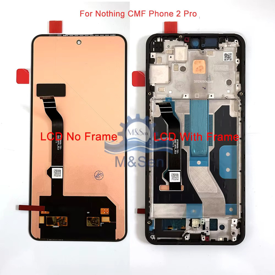 Original LCD-Display mit Rahmen für Nothing Phone 1, Phone (2), 2a, 2a Plus, 3a Pro, 3a Lit und CMF 1, CMF 2 Pro in Schwarz, 6,55 Zoll - Bild 1