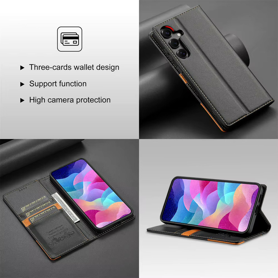 Magnetische Business Flip-Lederhülle als Kartenetui für Samsung Galaxy S26 S25 S24 S23 S22 S21 S20 Note 20 10 9 Ultra Plus in Schwarz oder Blau - Bild 4