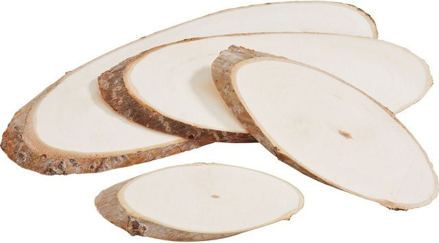 VBS Holzscheiben Oval 4er-Set in Beige und Weiß - Bild 1