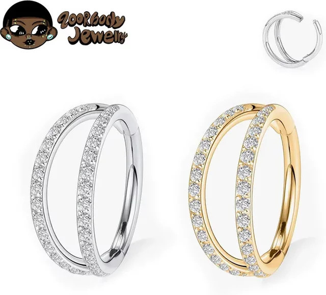 ZOORBODY JEWELRY Piercing Ohrring, Titan, Silber, Zirkonia, Unisex - Bild 1