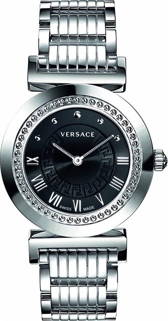 Versace Damenuhr, Analoguhr, Quarz, Edelstahl, Schwarz, 35 mm, 3 ATM - Bild 1
