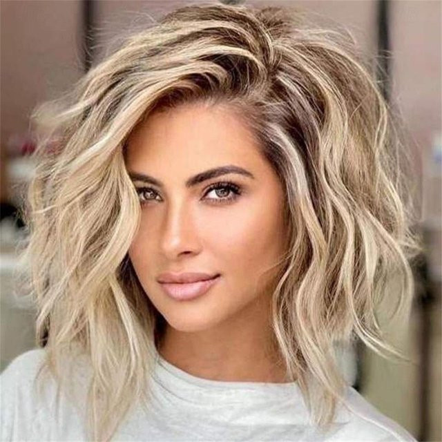 HAIRJOY Kunsthaarperücke Damen, blond-braun, lockig - Bild 1