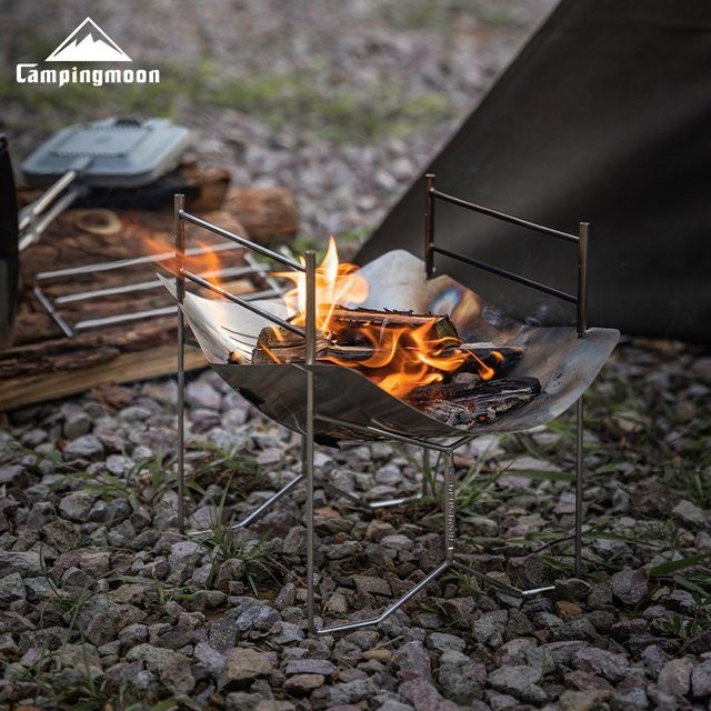 CAMPINGMOON SOLO-A4 Tragbarer Klappbarer BBQ-Grill aus Edelstahl in Silber für Outdoor, Garten und Camping - Bild 1