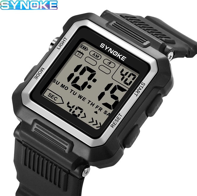 SYNOKE Digitaluhr, Chronograph, Kunststoff, Schwarz, Unisex - Bild 1
