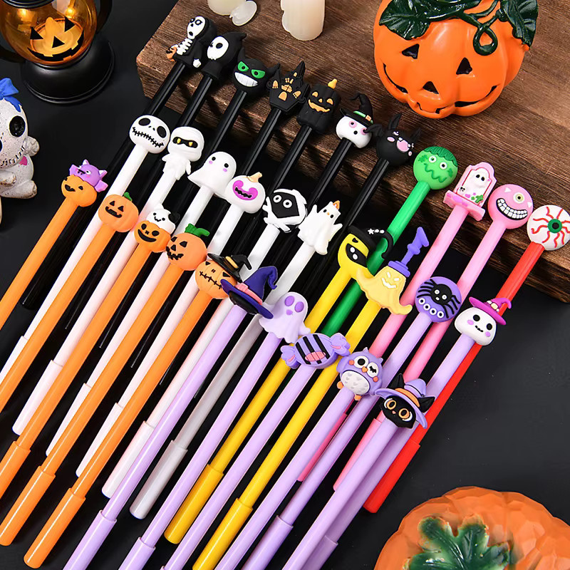 ZYF Halloween Gelstifte Set mit 5 Teilen in Multicolour für Kinder und Erwachsene mit Kürbis, Geist und Zombie Motiven - Bild 2