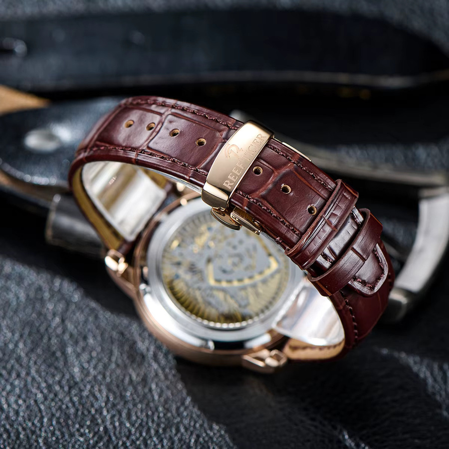 Reef Tiger Armbanduhr Automatik, Roségold, Leder, Herren - Bild 5