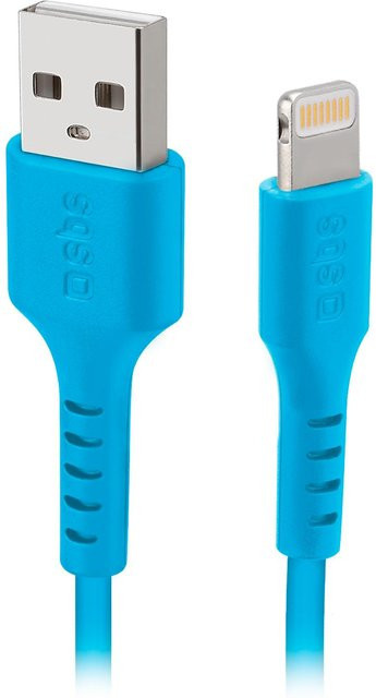SBS Daten- und Ladekabel USB-A auf Lightning, 1 m, Hellblau - Bild 1