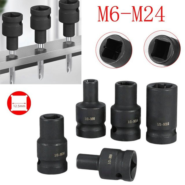 Vibratite Gewindebuchsen-Adapter Set für Vierkantantriebe M6 bis M24 mit 1/2 Zoll Anschluss - Bild 1