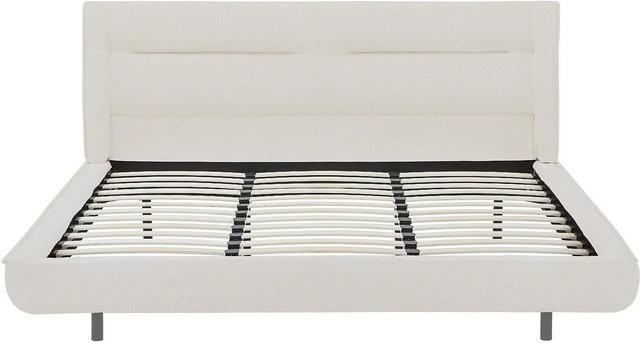 Vente-unique Bettrahmen Isyde in Beige mit Bouclé-Stoff, B/T/H: 200 x 200 x 220 cm - Bild 1