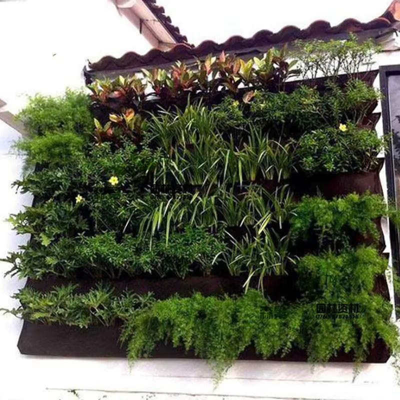 Vertikale Garten Tasche zum Aufhängen an der Wand als Pflanzer für deine Pflanzen in Grün und Schwarz - Bild 2