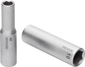 Proxxon 3/8 Zoll Tiefbett-Steckschlüsseleinsatz aus Chrom-Vanadium in Silber, 8 mm - Bild 1