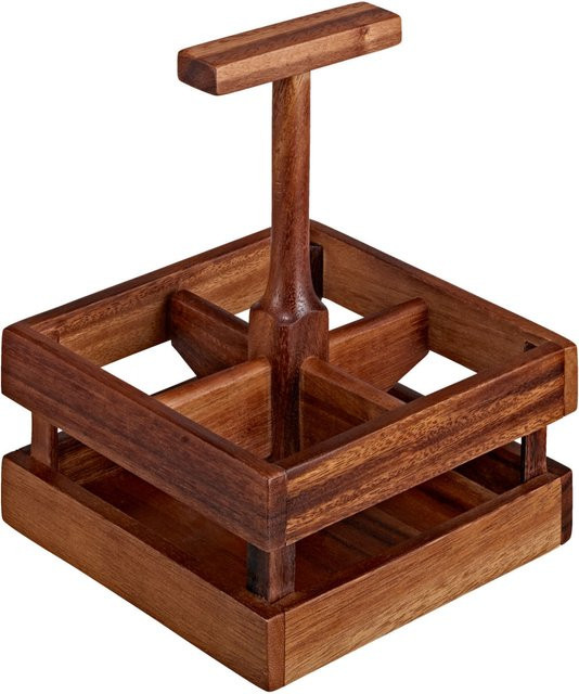 VEGA Gewürz- & Öl-Menage Madita aus Akazie in Braun, B/T/H: 16,4 x 16,4 x 20,2 cm - Bild 1