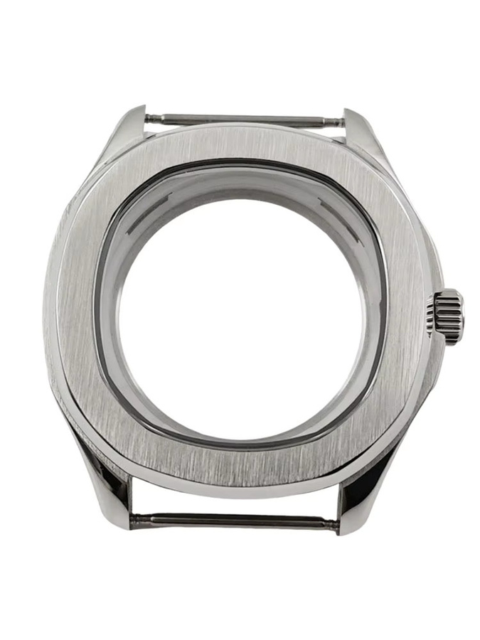 HUANXIAO Uhrengehäuse Edelstahl, Silber, 40 mm, Saphirglas, Unisex - Bild 2