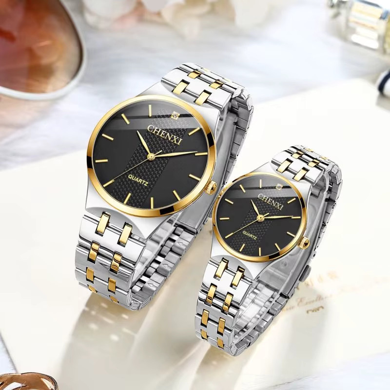 CHENXI Armbanduhr Edelstahl, Quarz, Schwarz, Unisex, Datum - Bild 5