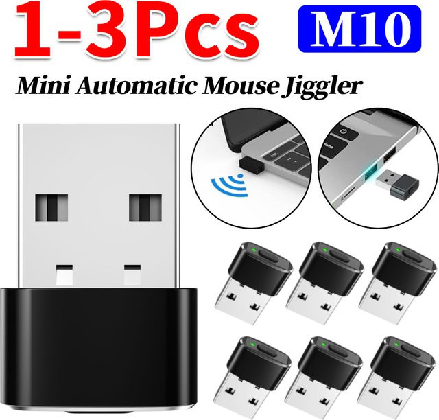 LAIMANEI Mini Automatischer Mausbeweger USB-A Mausbewegungssimulator mit Ein/Aus-Taste in Schwarz - Bild 1