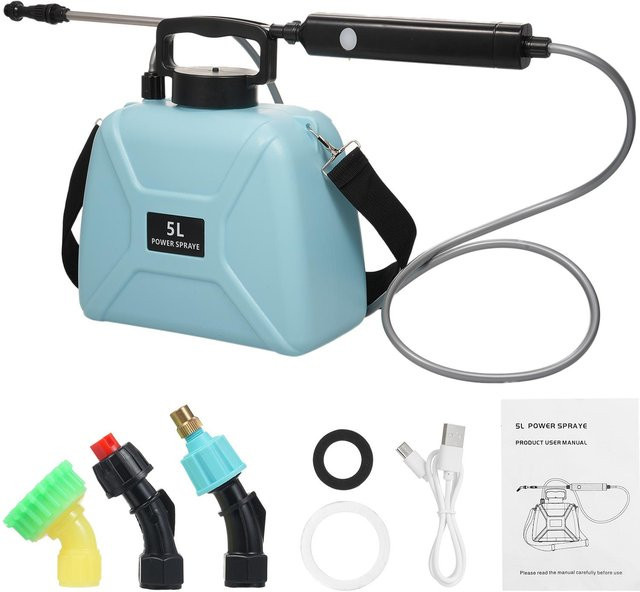 TOMTOP JMS Elektrische Garten-Sprühgerät Handheld Sprayer mit Akku, USB aufladbar, Blau - Bild 1