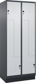 C+P Z-Spind Classic PLUS mit 4 Fächern und Sockel, Anthrazit/Grau/Schwarz, H x B x T: 195 x 80 x 50 cm - Bild 1