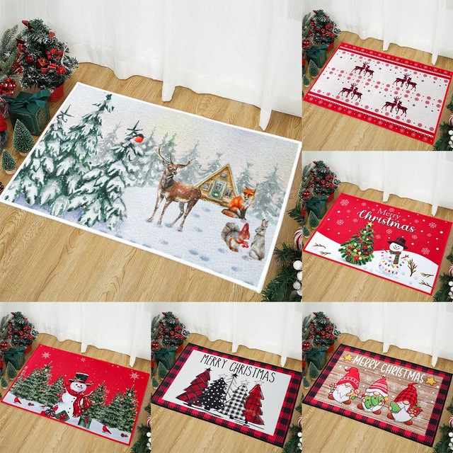 VIKAMA Fußmatte mit Weihnachtsmotiv für Innen- und Außenbereich, rechteckiger Teppich für Foyer und Badezimmer, B/H: 60 x 40 cm - Bild 1