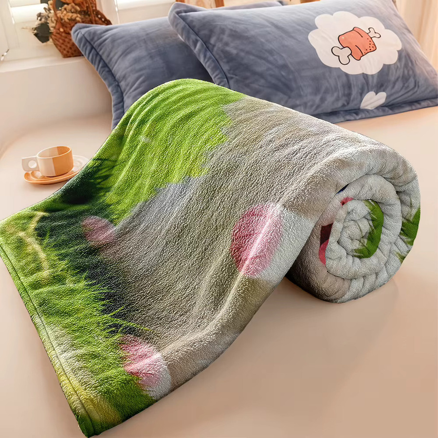 Gemütliche Flanell-Fleece-Decke mit Katzen-Motiv in Multicolour, superwarme Überwurfdecke für Bett und Sofa - Bild 3