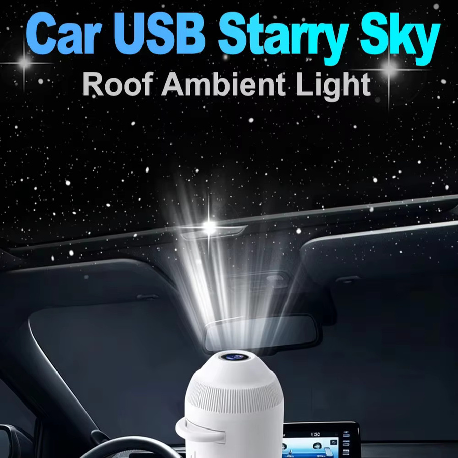 XMSJ 3-in-1 USB-Sternenhimmel-Projektorlampe mit Touch-Steuerung und einstellbarer Helligkeit in Weiß - Bild 4