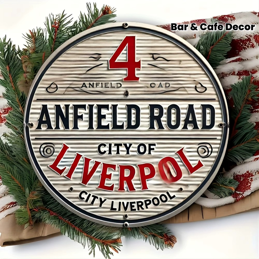 Leipu Anfield Road Vintage Holzwandkunst – Rustikales Wandbild aus Holz in Multicolour - Bild 2