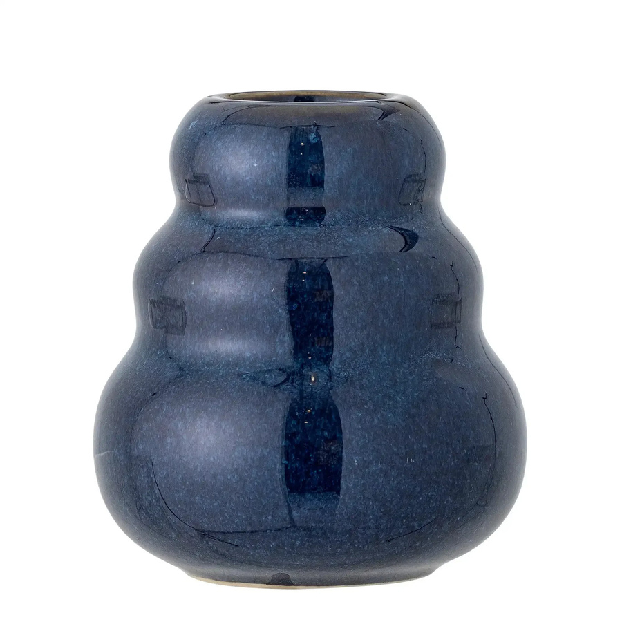 Bloomingville Keramikvase Faramir in Blau im skandinavischen Wohnstil, Höhe: 9,5 cm - Bild 1